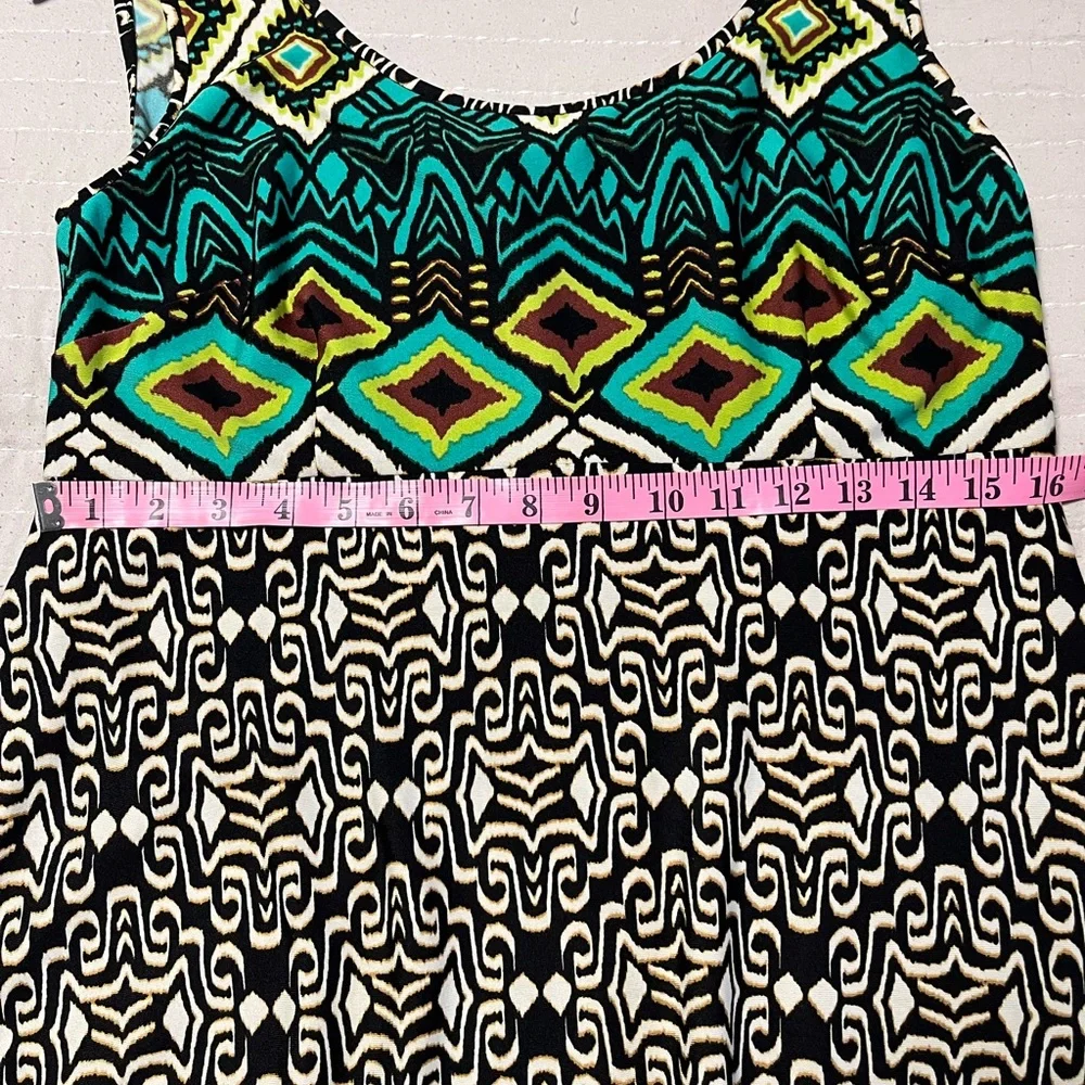 Evan-Picone Women’s Dress Long Sleeveless Maxi Black Green Size 12 - Picture 4 of 7